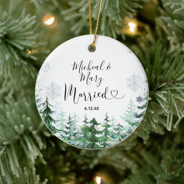 Mountain Pine Trees Wedding Ornament Gift (Tree)