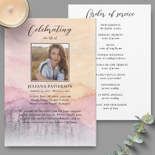 Mountain Pines Funeral Photo Program Invitation