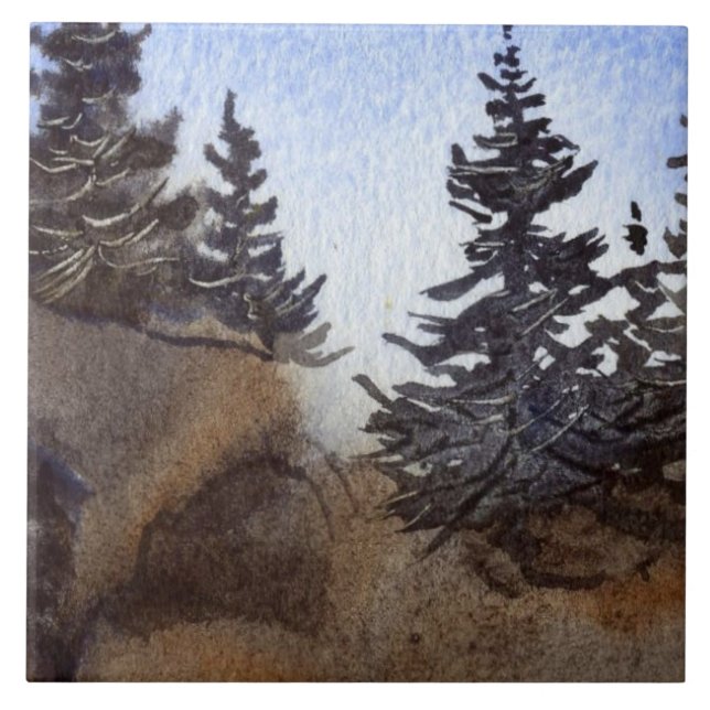 Mountain pines in the rocks tile (Front)