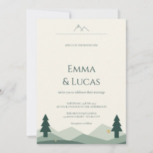 Mountain Pines Rustic Wedding Invitation