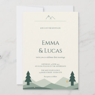 Mountain Pines Rustic Wedding Invitation