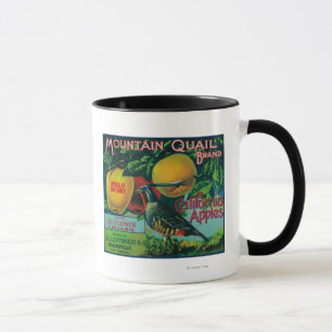 Mountain Quail Apple Crate Label Mug