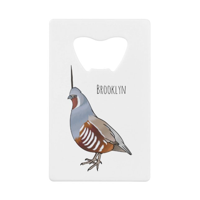 Mountain quail bird cartoon illustration  (Front)