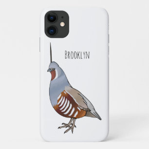Mountain quail bird cartoon illustration  Case-Mate iPhone case