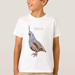 Mountain quail bird cartoon illustration T-Shirt