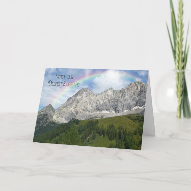 Mountain Rainbow Sympathy  Card (Front)