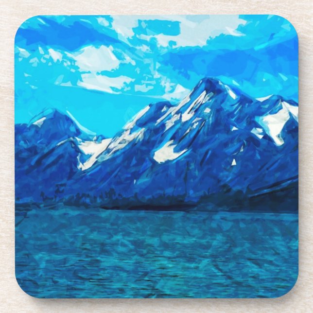 Mountain Range Abstract Impressionism Coaster (Front)