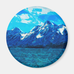 Mountain Range Abstract Impressionism Magnet