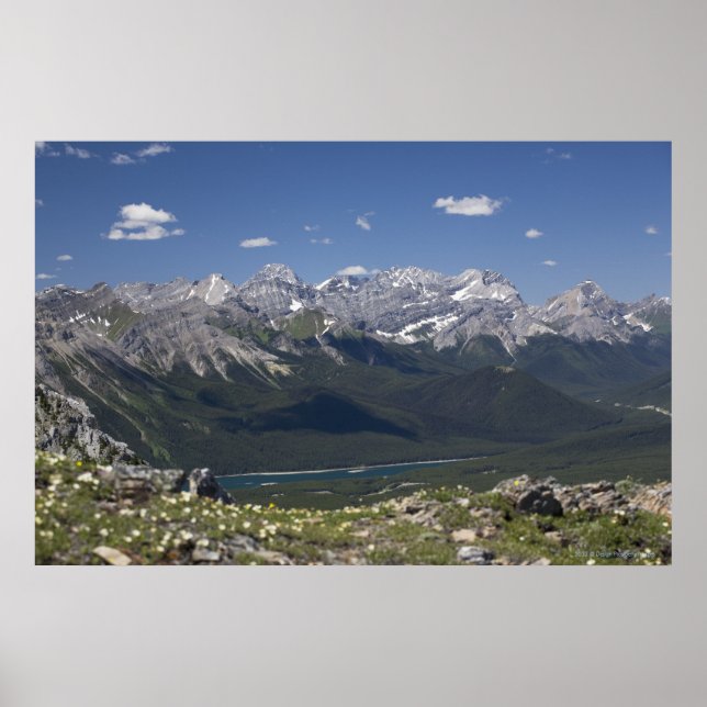 Mountain Range And Lake From On Top Of A Mountain Poster (Front)