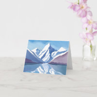 Mountain Range | Blue Watercolor Landscape