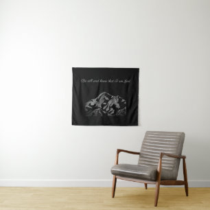 Mountain Range in the Sky hand Sketched Tapestry