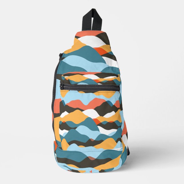 Mountain Range Waves Cosmetic Bag (Front)