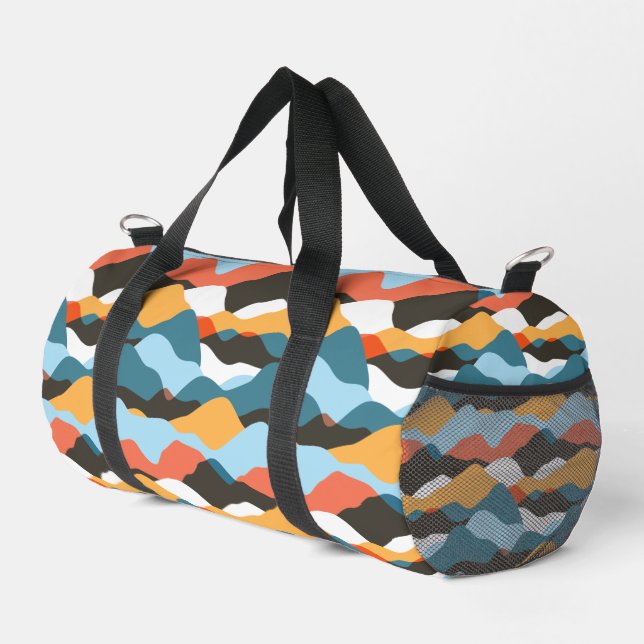Mountain Range Waves Duffle Bag (Right Corner)