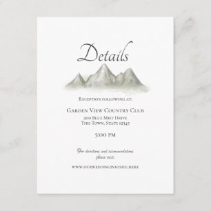 Mountain Range Wedding Details and Information Enclosure Card