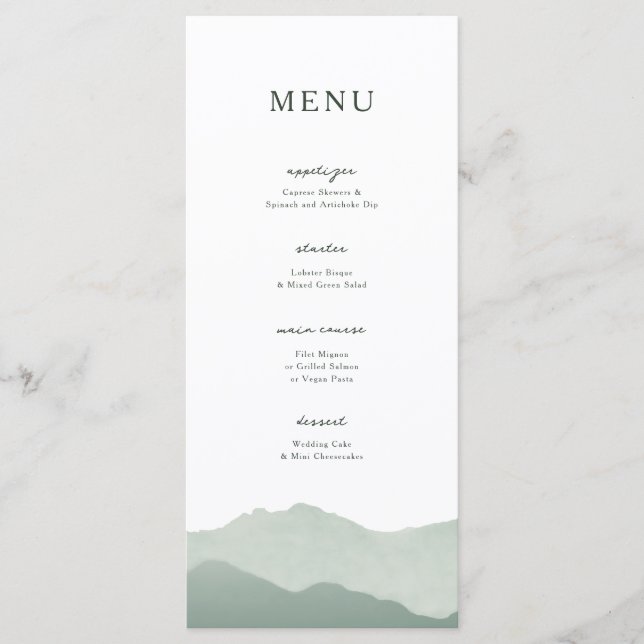 Mountain Range Wedding Menu (Front)