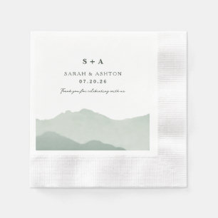 Mountain Range Wedding Napkin