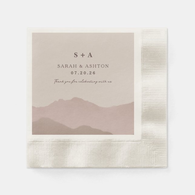 Mountain Range Wedding Napkin (Front)