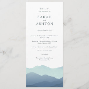 Mountain Range Wedding Program Programme