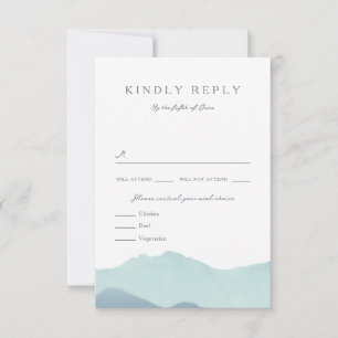 Mountain Range Wedding RSVP Card