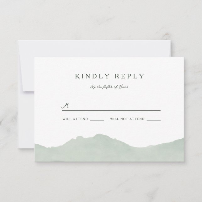Mountain Range Wedding RSVP Card (Front)