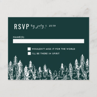Mountain Range Wedding RSVP Card