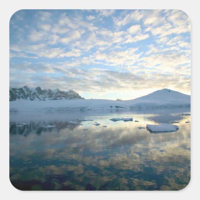 Mountain Ranges around Port Lockeroy Square Sticker (Front)