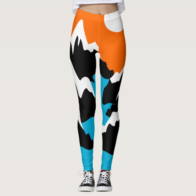 Mountain ranges flowing ranges river landscape  leggings (Front)
