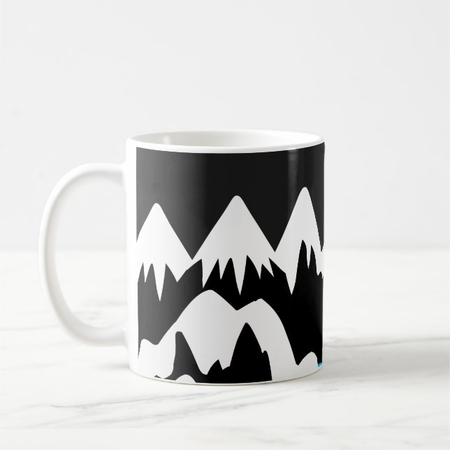 Mountain ranges river night ocean sea landscape coffee mug (Left)