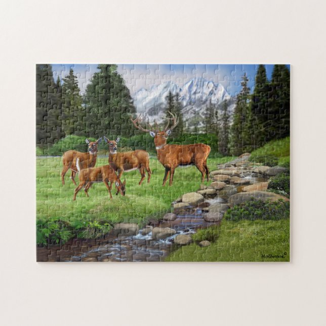 Mountain Red Deer Safari Jigsaw Puzzle (Horizontal)