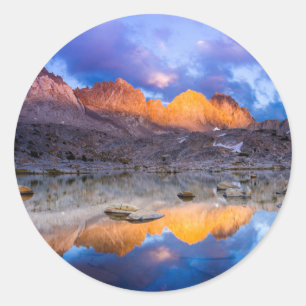 Mountain reflection, California Classic Round Sticker