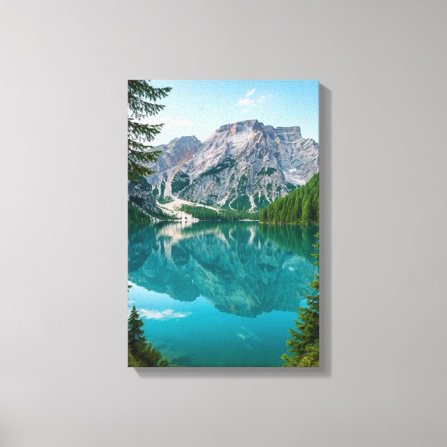Mountain Reflections on Blue Lake Canvas Print (Front)