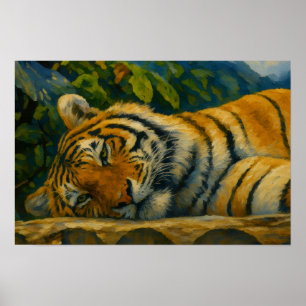 Mountain Rest – Tiger in the Wild Poster