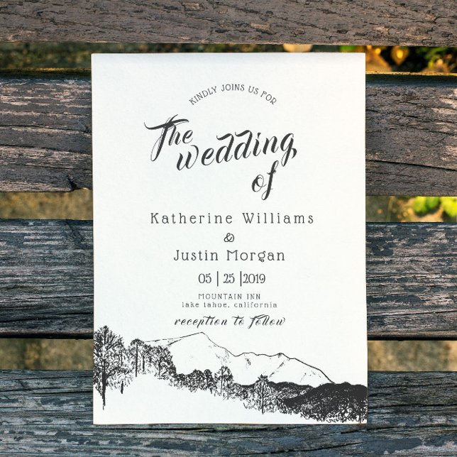 Mountain Retreat Rustic Wedding Invitation (Creator Uploaded)