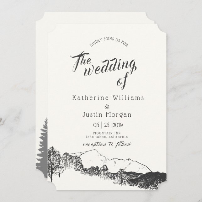 Mountain Retreat | Wedding Invitation (Front/Back)