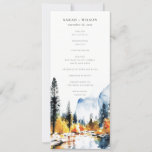 Mountain River Fall Landscape Wedding Program Invitation<br><div class="desc">Mountain River Fall Winter Landscape Theme Collection.- it's an elegant script watercolor Illustration of Mountain River National Park with Autumn Landscape , perfect for your Fall Winter Natural destination wedding & parties. It’s very easy to customise, with your personal details. If you need any other matching product or customisation, kindly...</div>