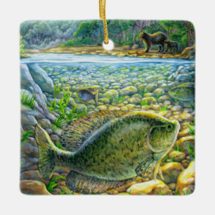 Mountain River Fish Ceramic Ornament