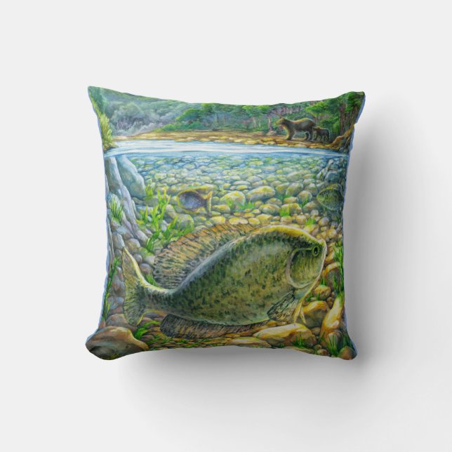 Mountain River Fish Cushion (Front)