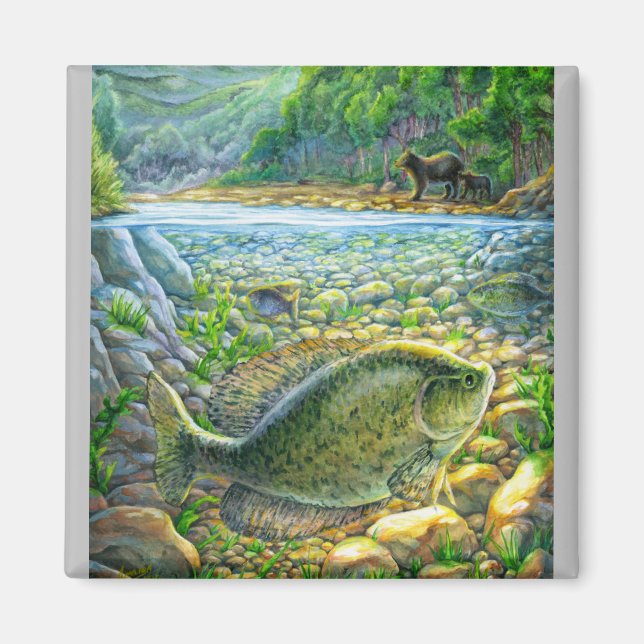Mountain River Fish Magnet (Front)