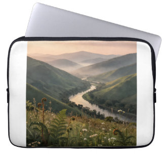 Mountain River Landscape Art Laptop Cover Sleeve