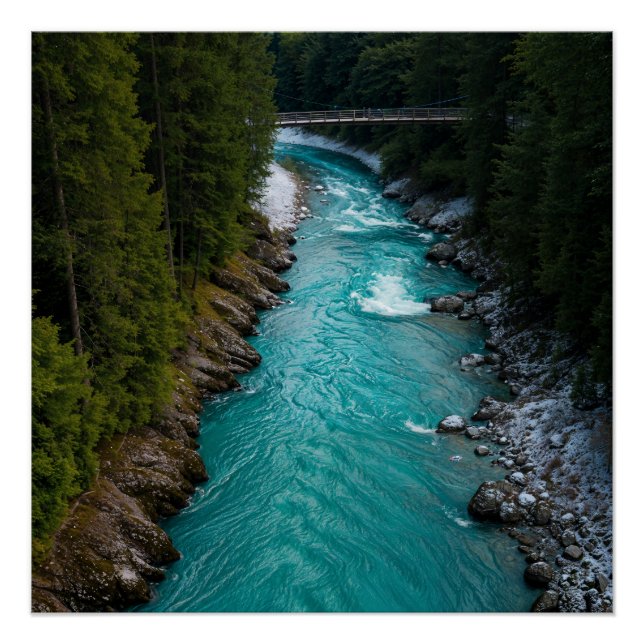 Mountain River Landscape Poster (Front)