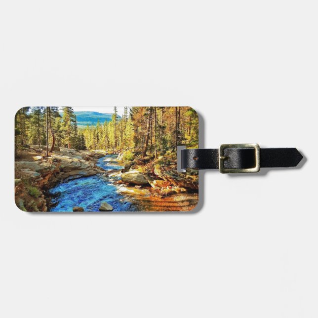 Mountain, River Nature Scene 05 Luggage Tag (Front Horizontal)