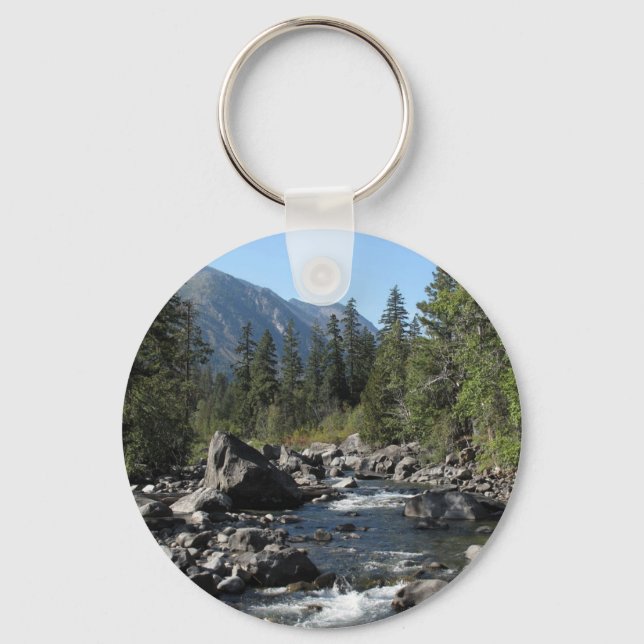 Mountain River Rugged Landscape Photo Key Ring (Front)