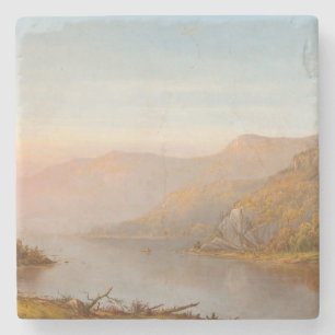 Mountain River Scene (Autumn of the Hudson) Stone Coaster