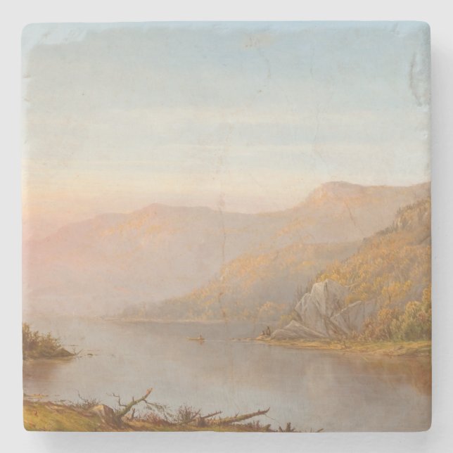 Mountain River Scene (Autumn of the Hudson) Stone Coaster (Front)