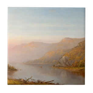 Mountain River Scene (Autumn of the Hudson) Tile