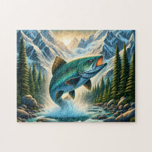 Mountain River Trout Fishing Jigsaw Puzzle