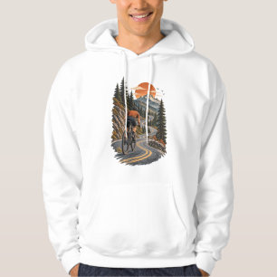 Mountain Road Cycling Sunset Adventure Hoodie
