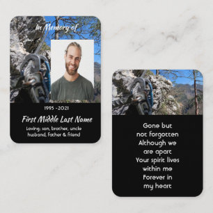 Mountain Rock Climbing Memorial Keepsake Business Card