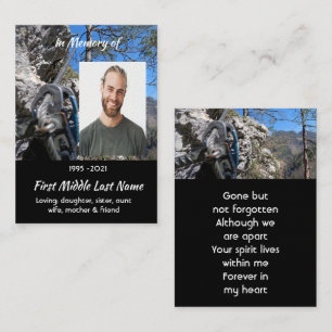 Mountain Rock Climbing Memorial Keepsake  Business Card