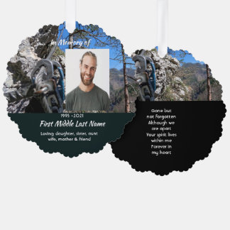 Mountain Rock Climbing Memorial Keepsake Tree Decoration Card